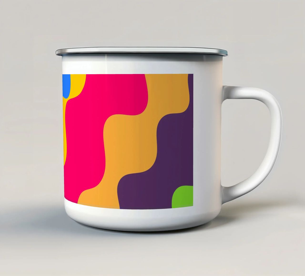Retro slanting waves tazza in smalto da baobabprintstore