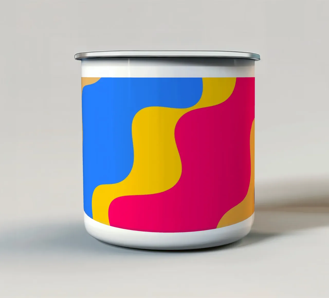 Retro slanting waves Emaille Tasse von baobabprintstore