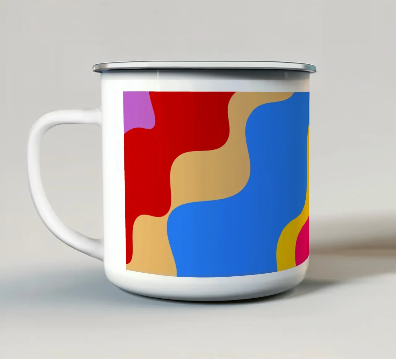 Retro slanting waves mug en émail de baobabprintstore
