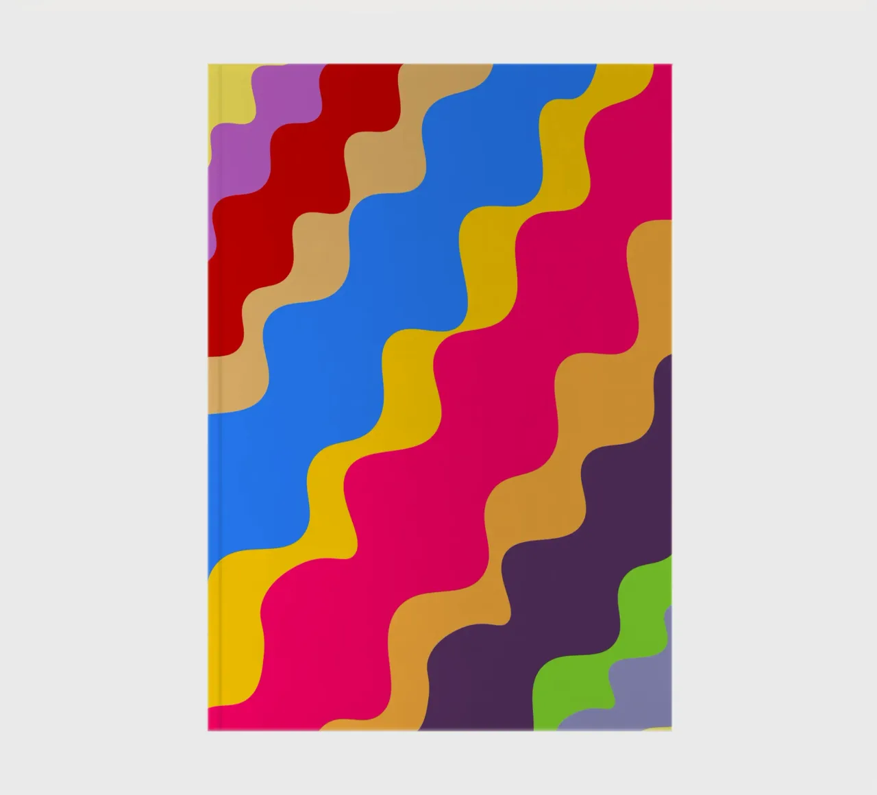 Retro slanting waves notebook by baobabprintstore