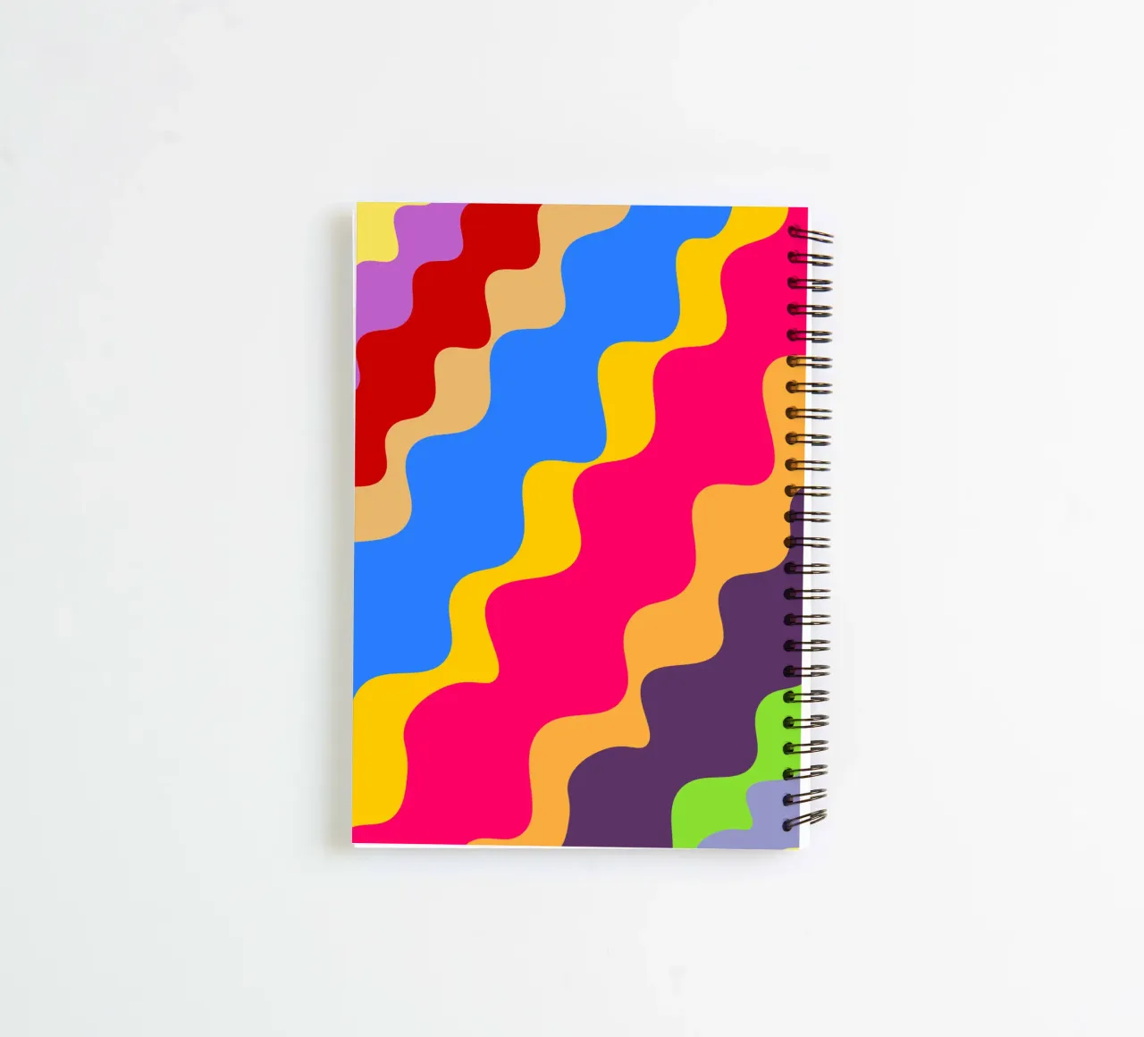 Retro slanting waves spiral notebook by baobabprintstore