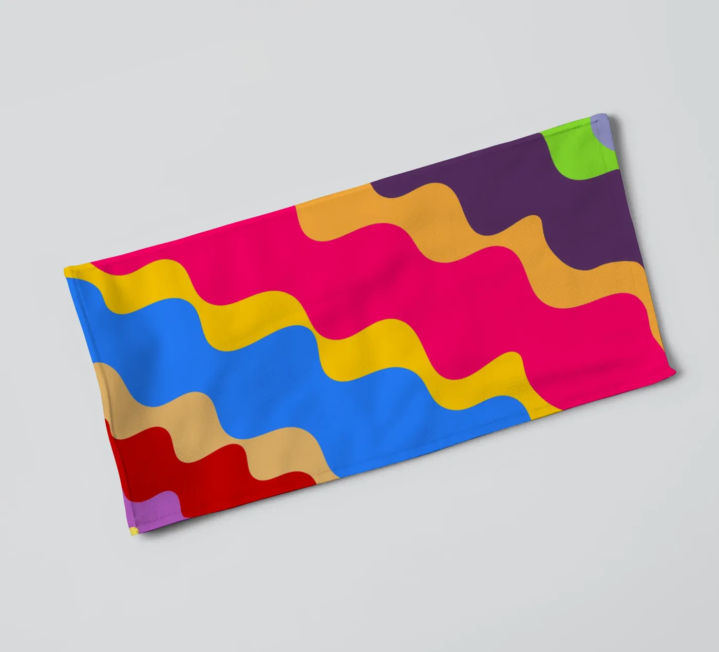 Retro slanting waves towel by baobabprintstore
