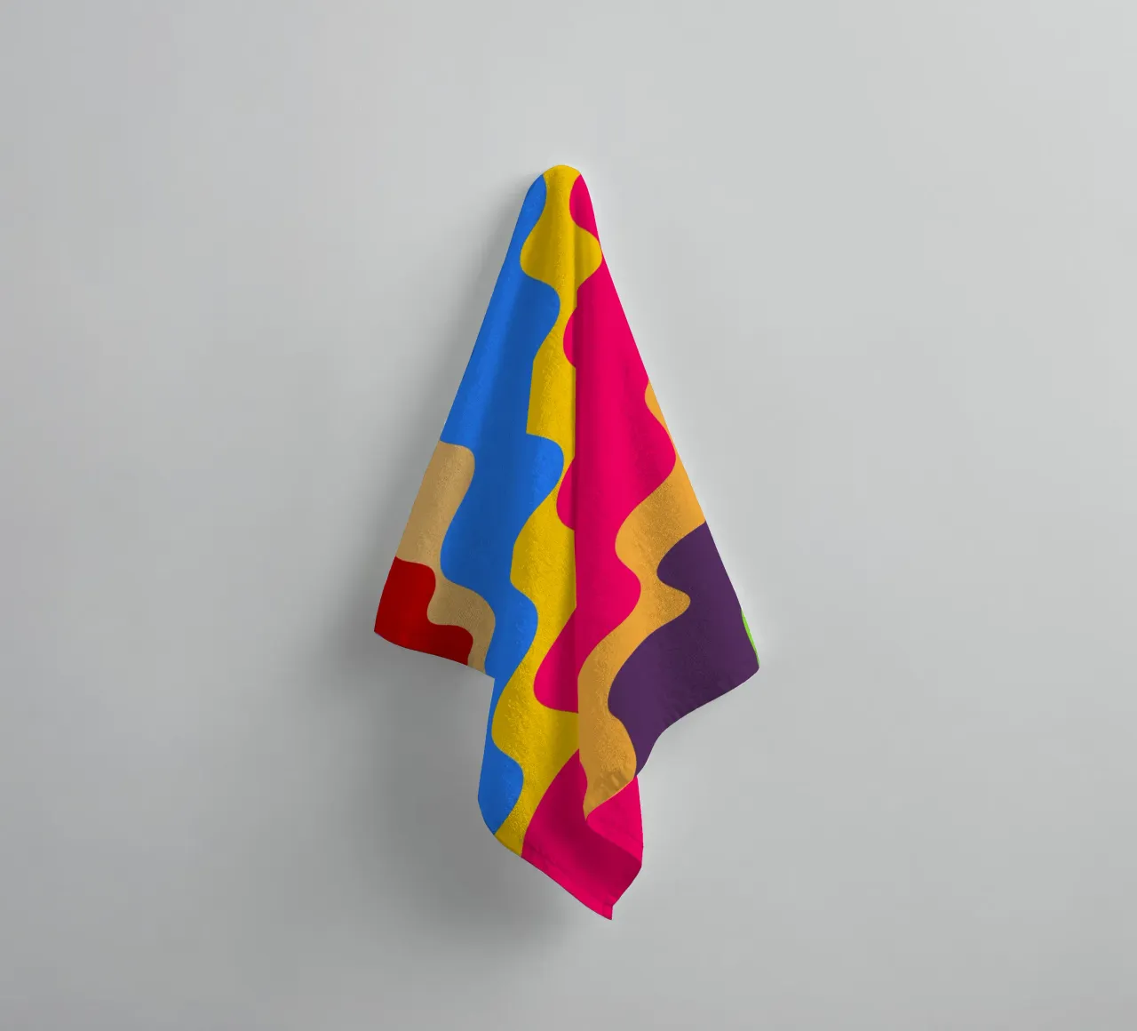 Retro slanting waves toalla de baño de baobabprintstore