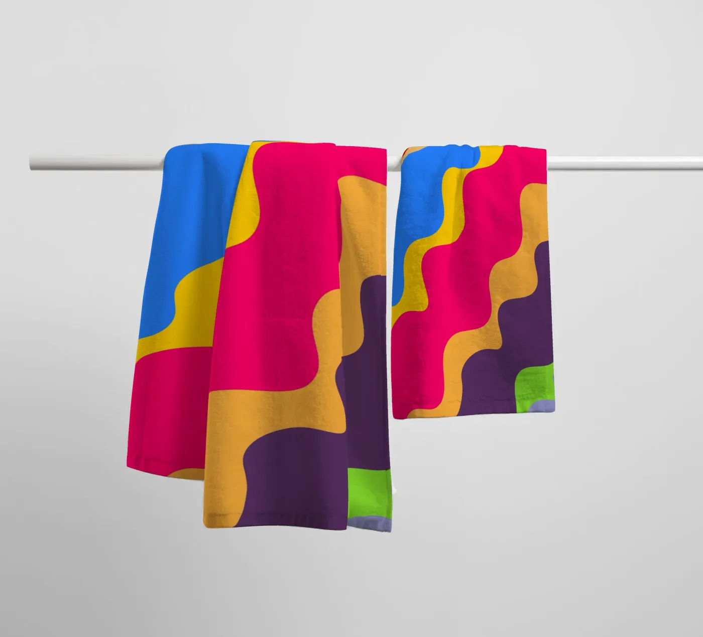 Retro slanting waves badhanddoek van baobabprintstore