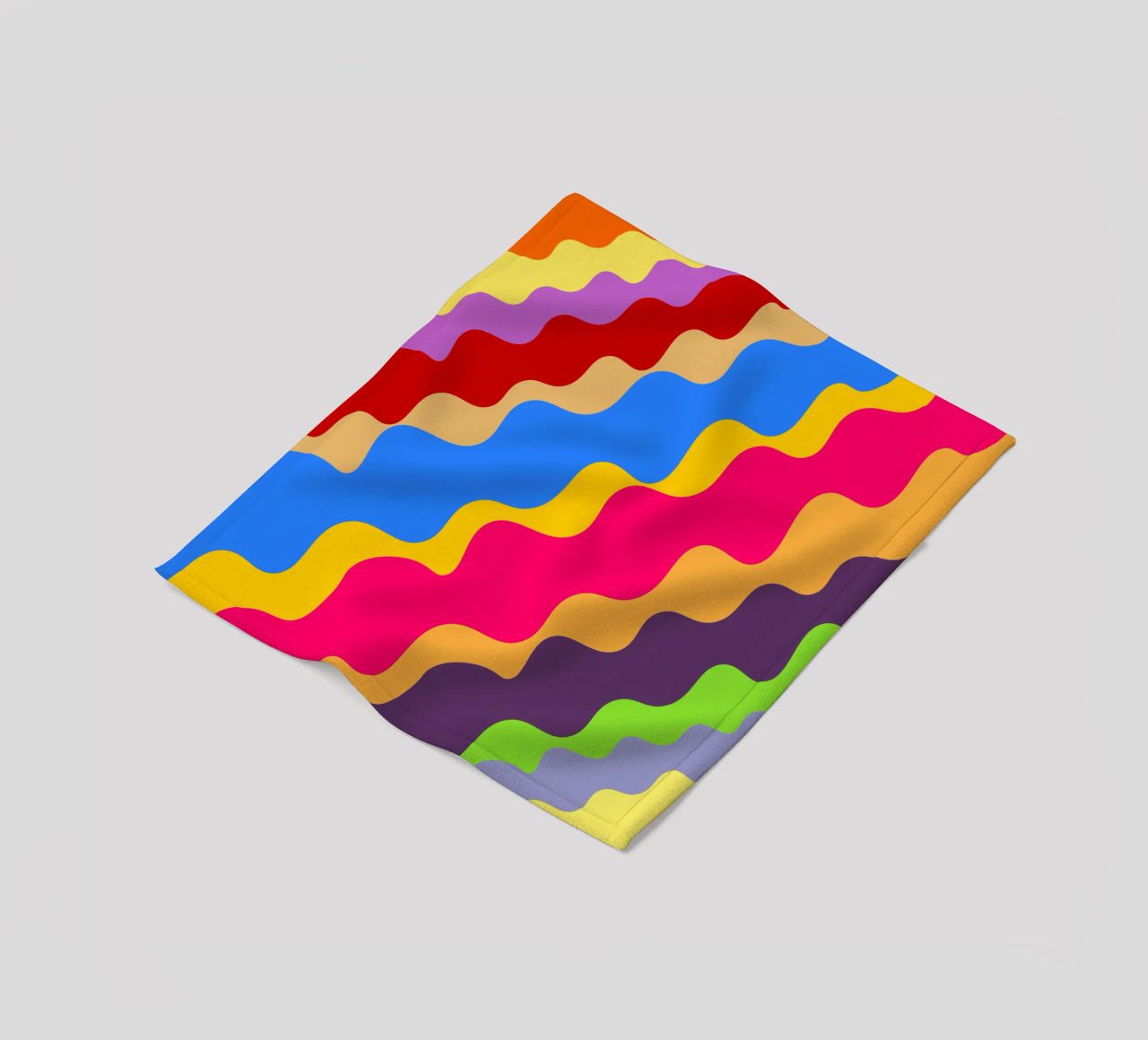 Retro slanting waves coperta in pile da baobabprintstore