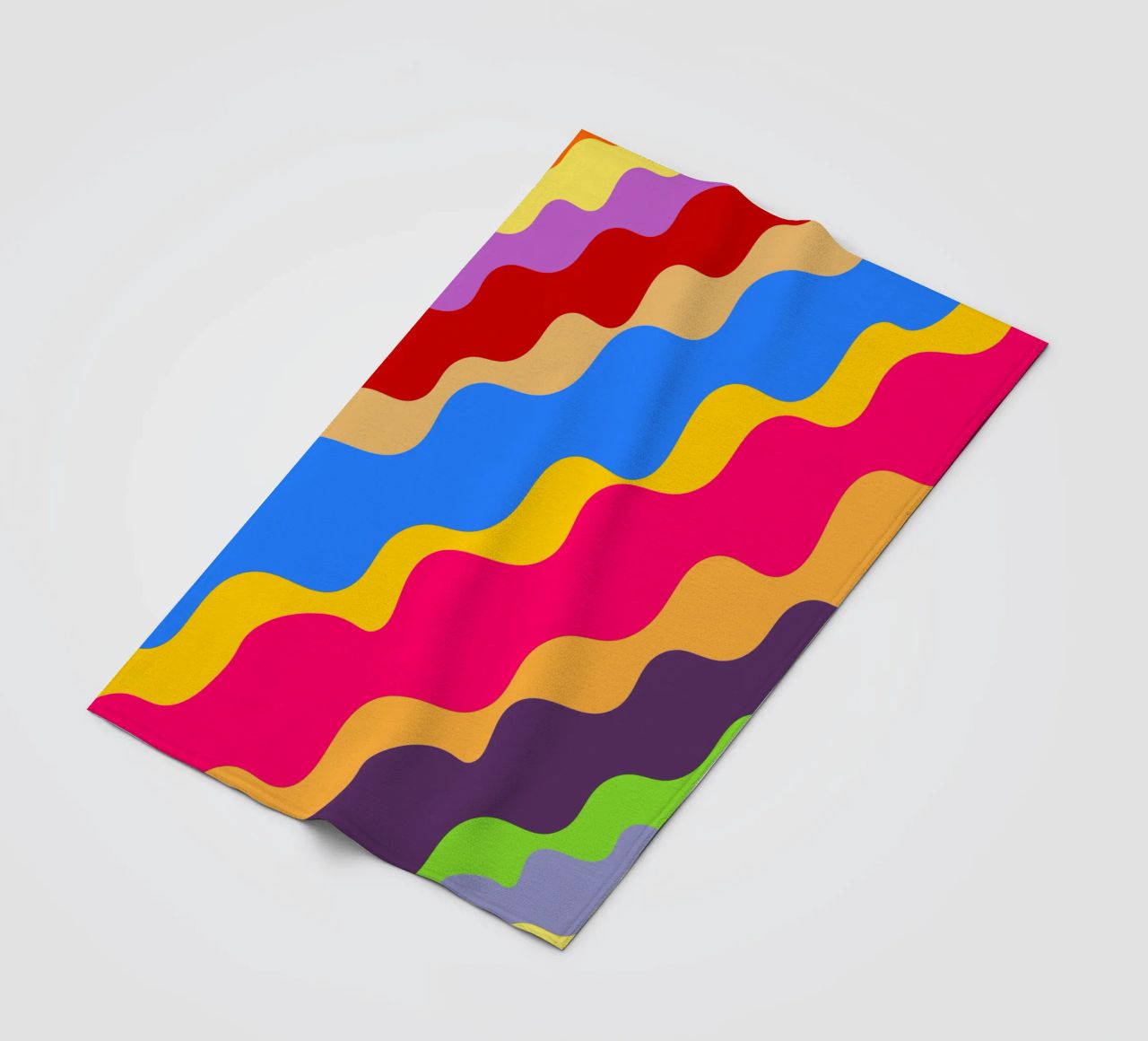 Retro slanting waves coperta in pile da baobabprintstore