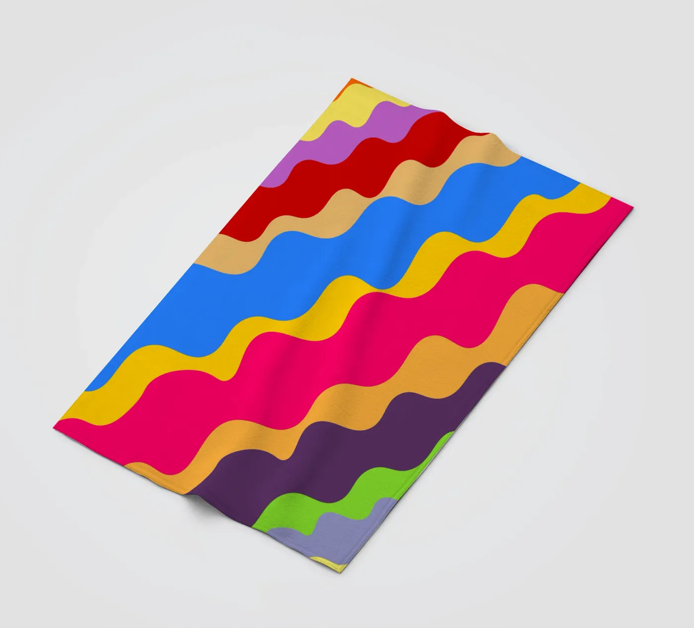 Retro slanting waves Fleecedecke von baobabprintstore