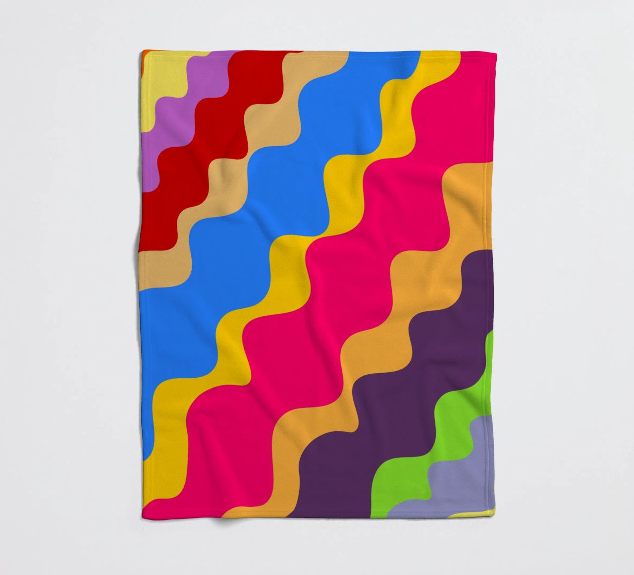 Retro slanting waves coperta in pile da baobabprintstore