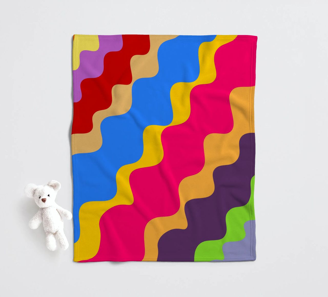 Retro slanting waves coperta in pile da baobabprintstore