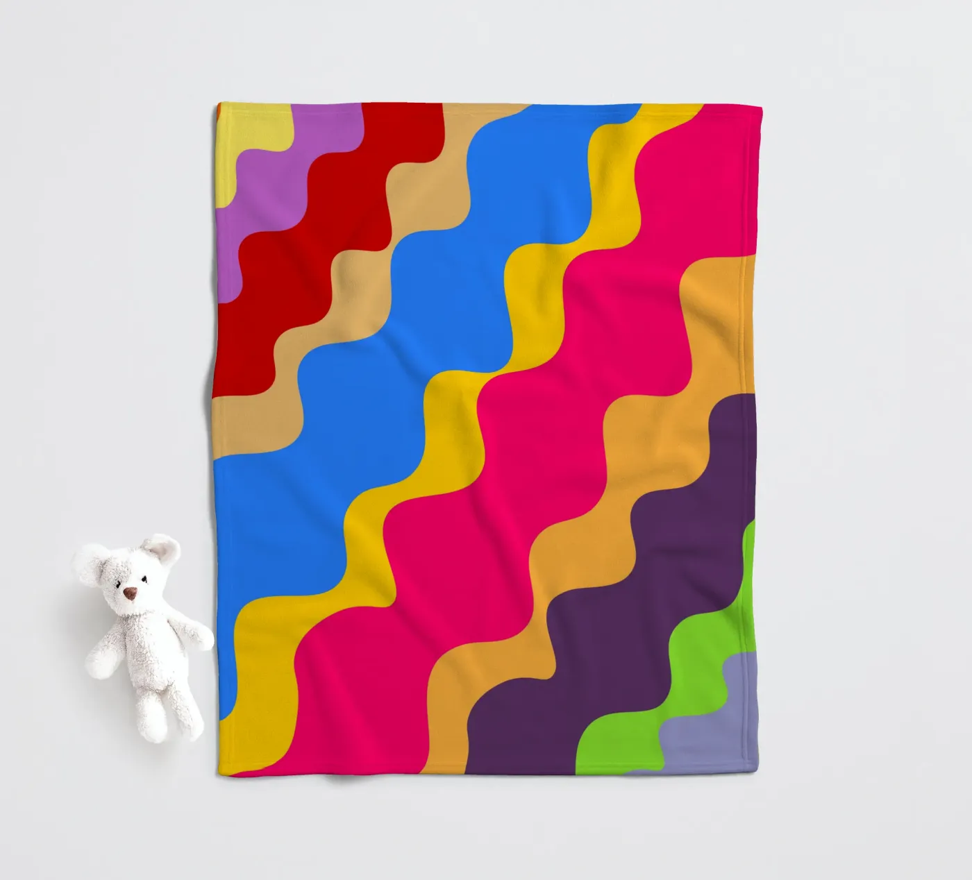 Retro slanting waves Fleecedecke von baobabprintstore