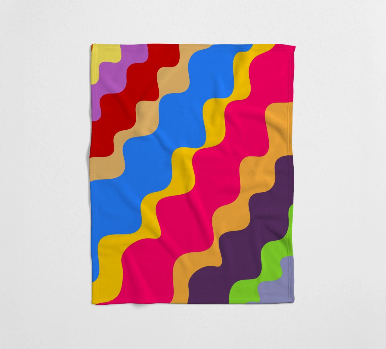 Retro slanting waves coperta in pile da baobabprintstore