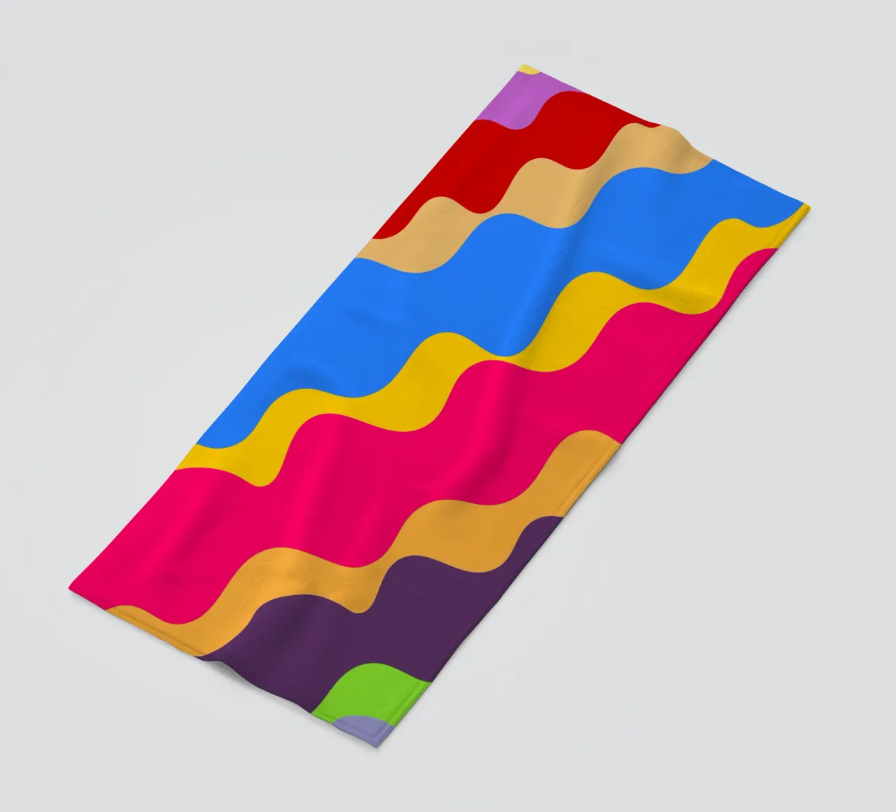 Retro slanting waves telo mare da baobabprintstore