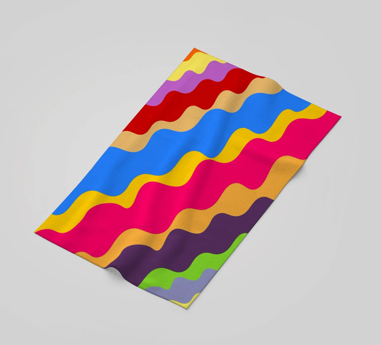 Retro slanting waves telo mare da baobabprintstore