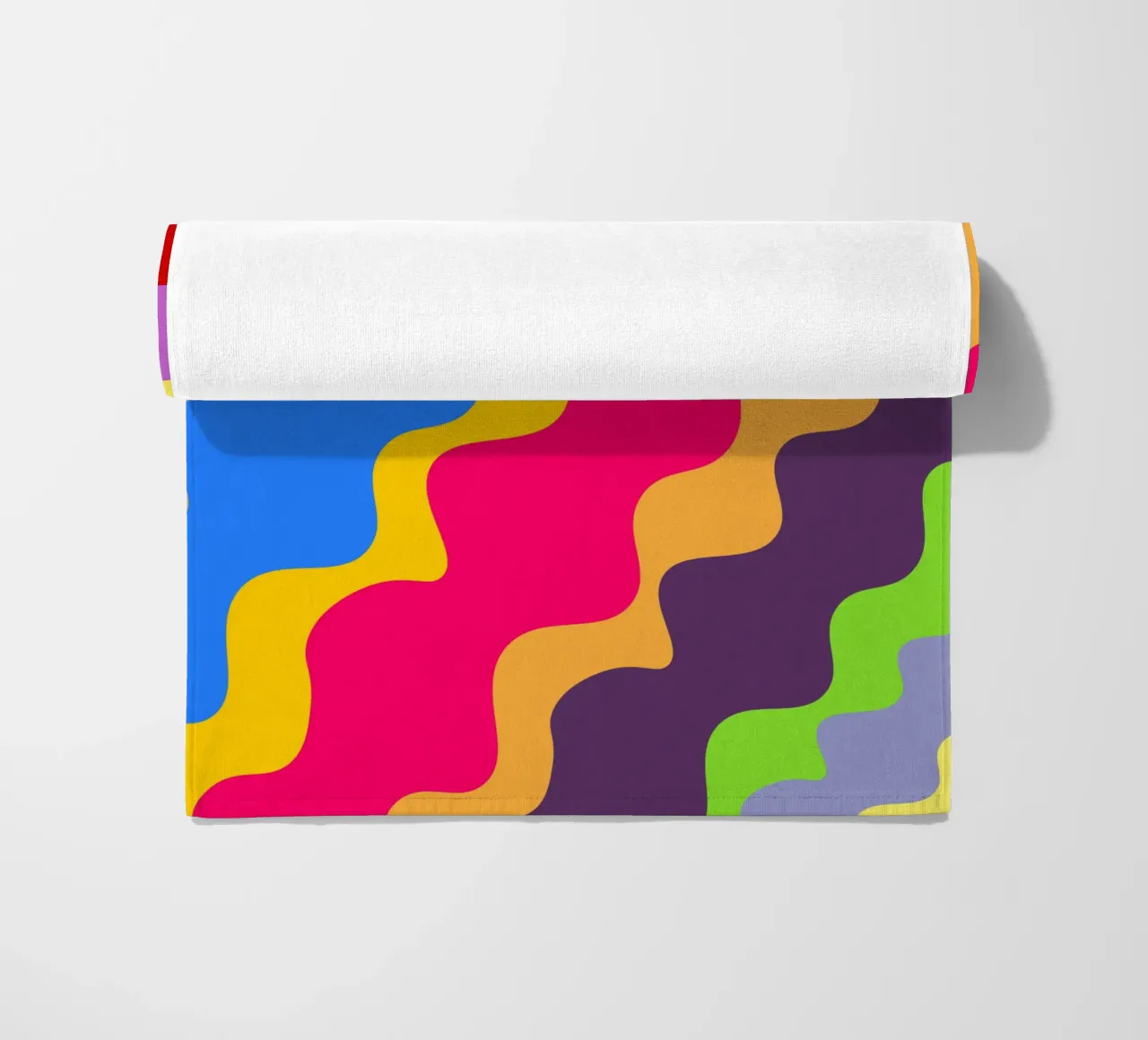 Retro slanting waves beach towel by baobabprintstore