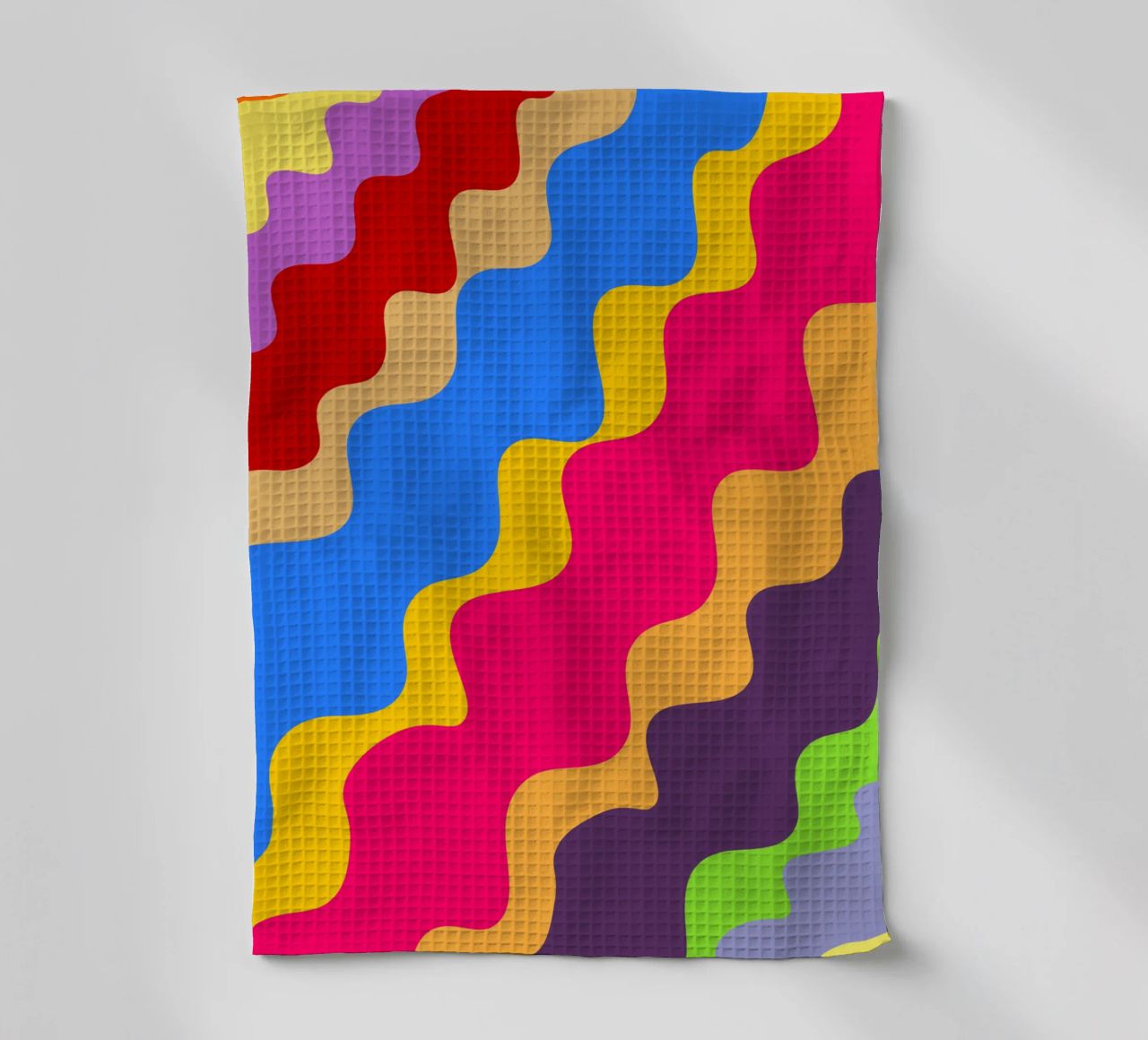 Retro slanting waves canovaccio da cucina da baobabprintstore