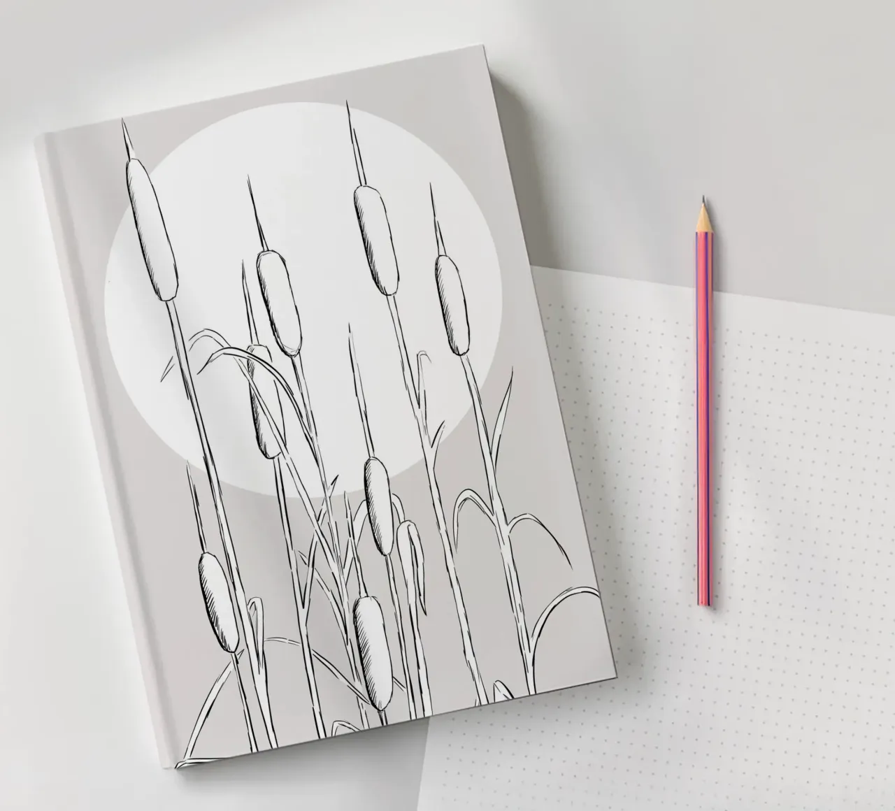 At the lake - Linienzeichnung Line Art notebook by BAINAI