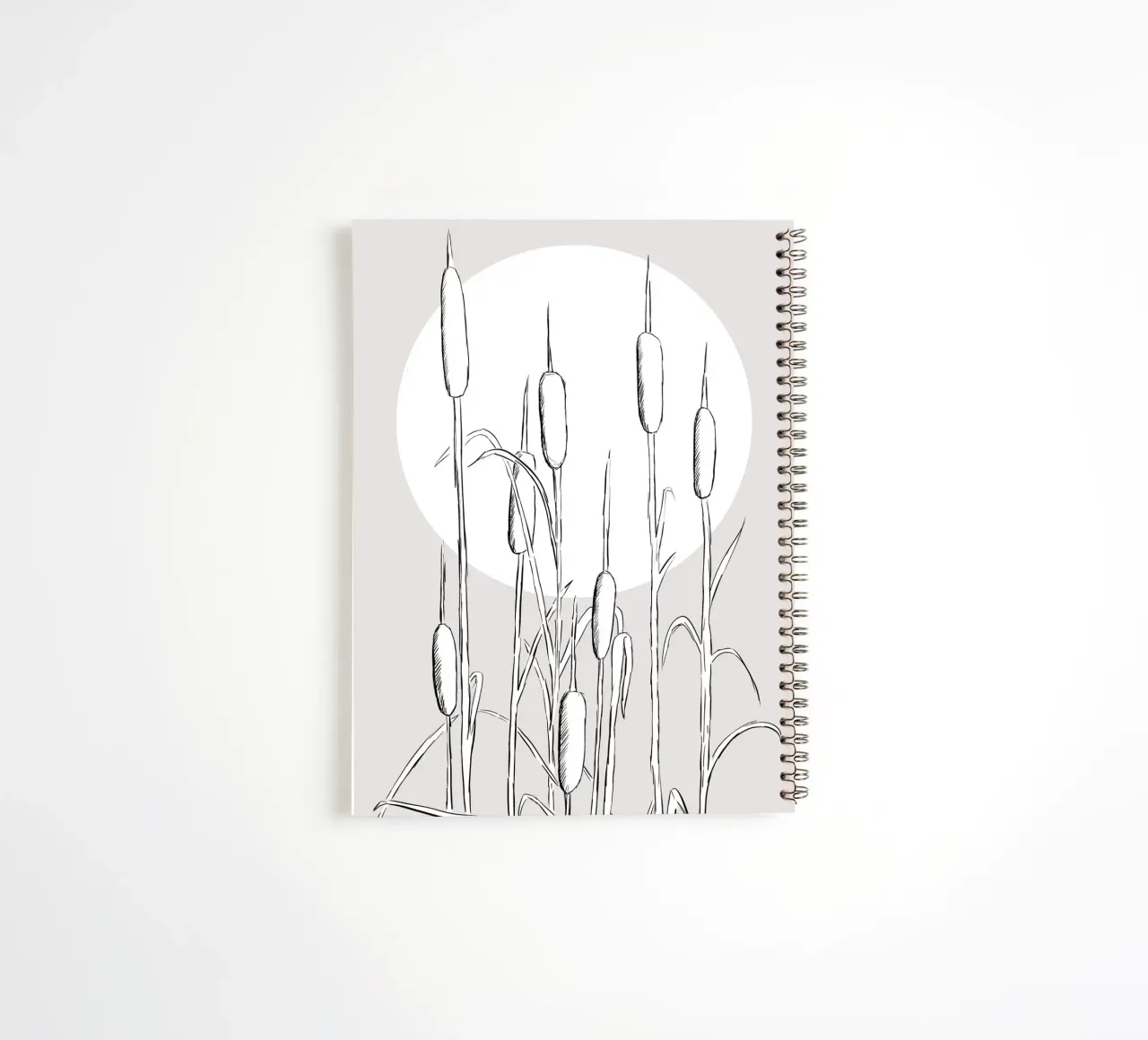 At the lake - Linienzeichnung Line Art spiral notebook by BAINAI
