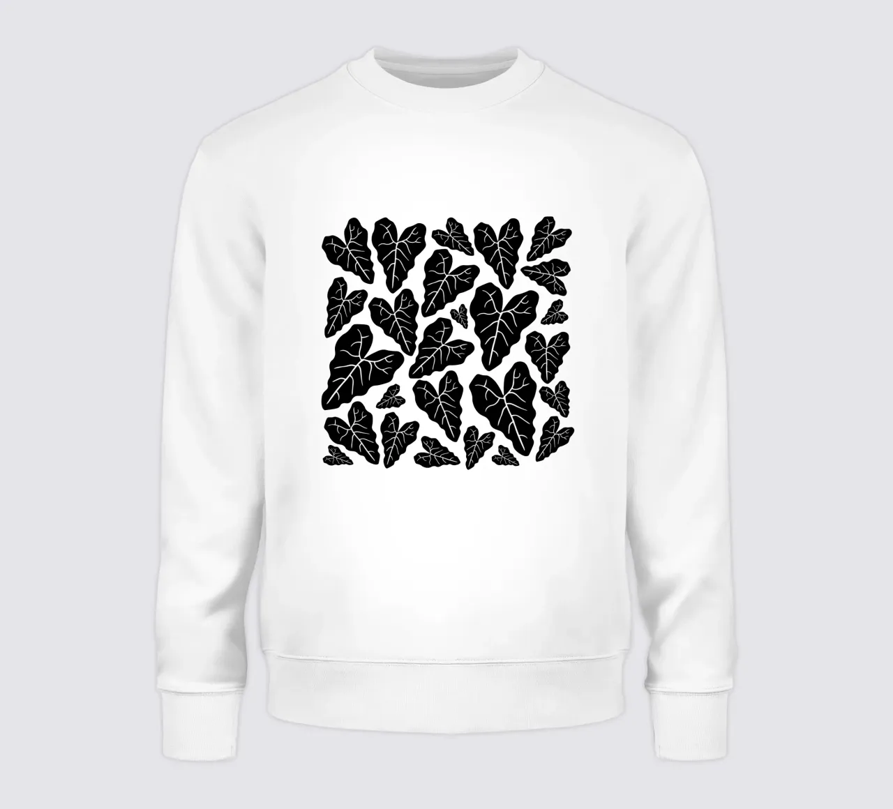 Black leaves pattern Sweatshirt von baobabprintstore