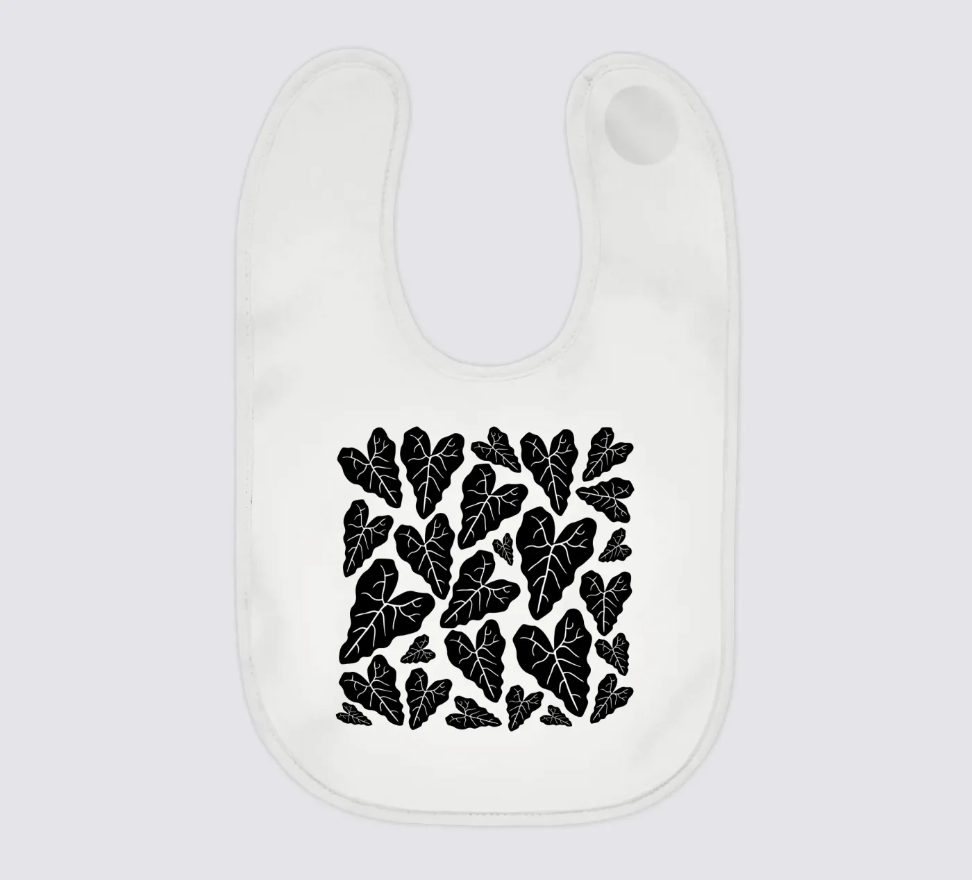 Black leaves pattern bavaglino da baobabprintstore