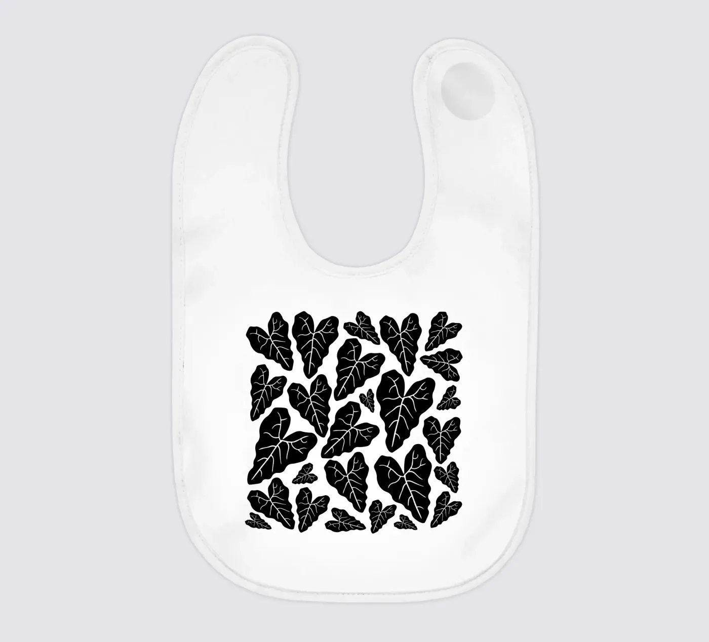 Black leaves pattern bavaglino da baobabprintstore