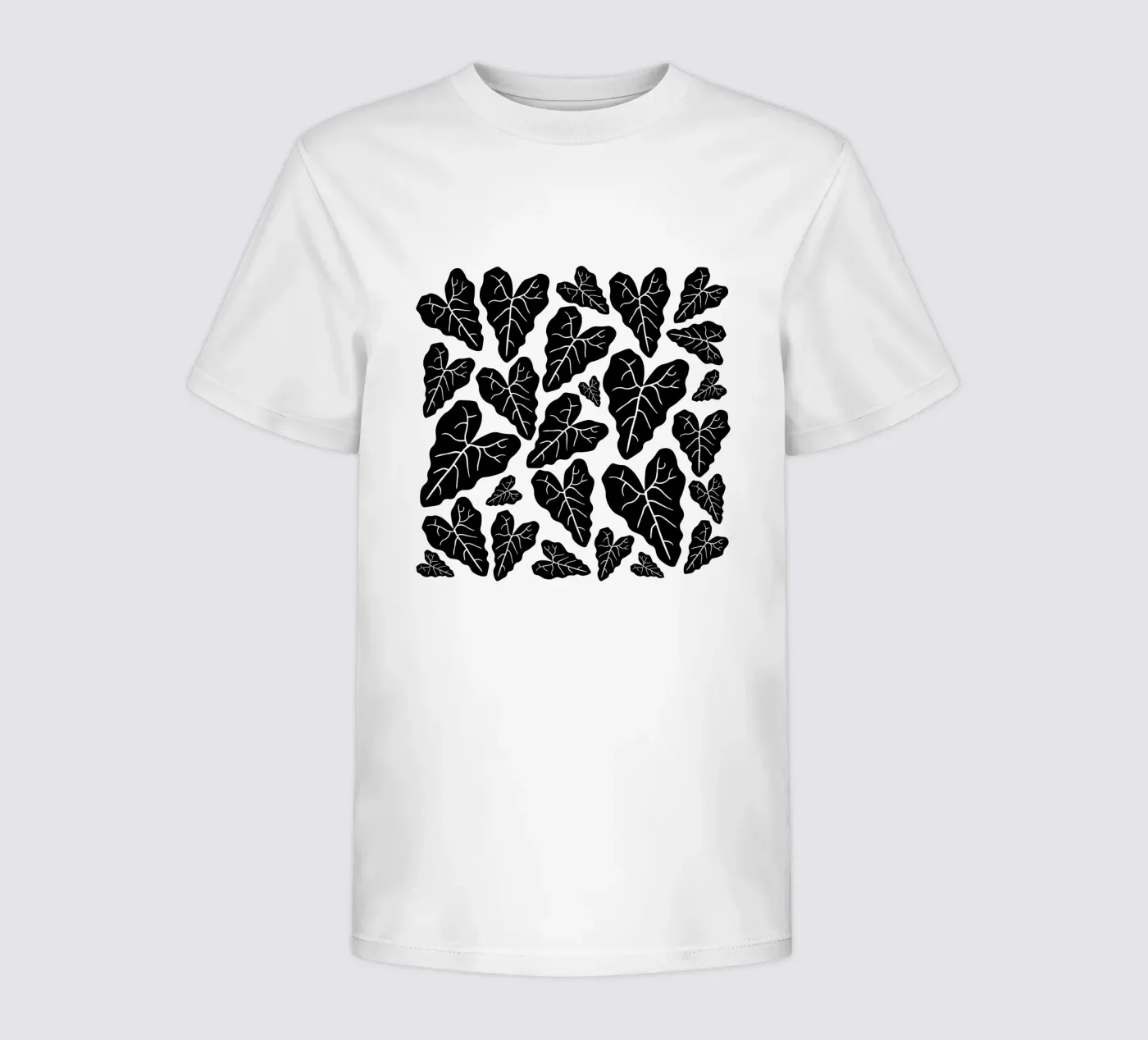 Black leaves pattern t-shirt bambini da baobabprintstore