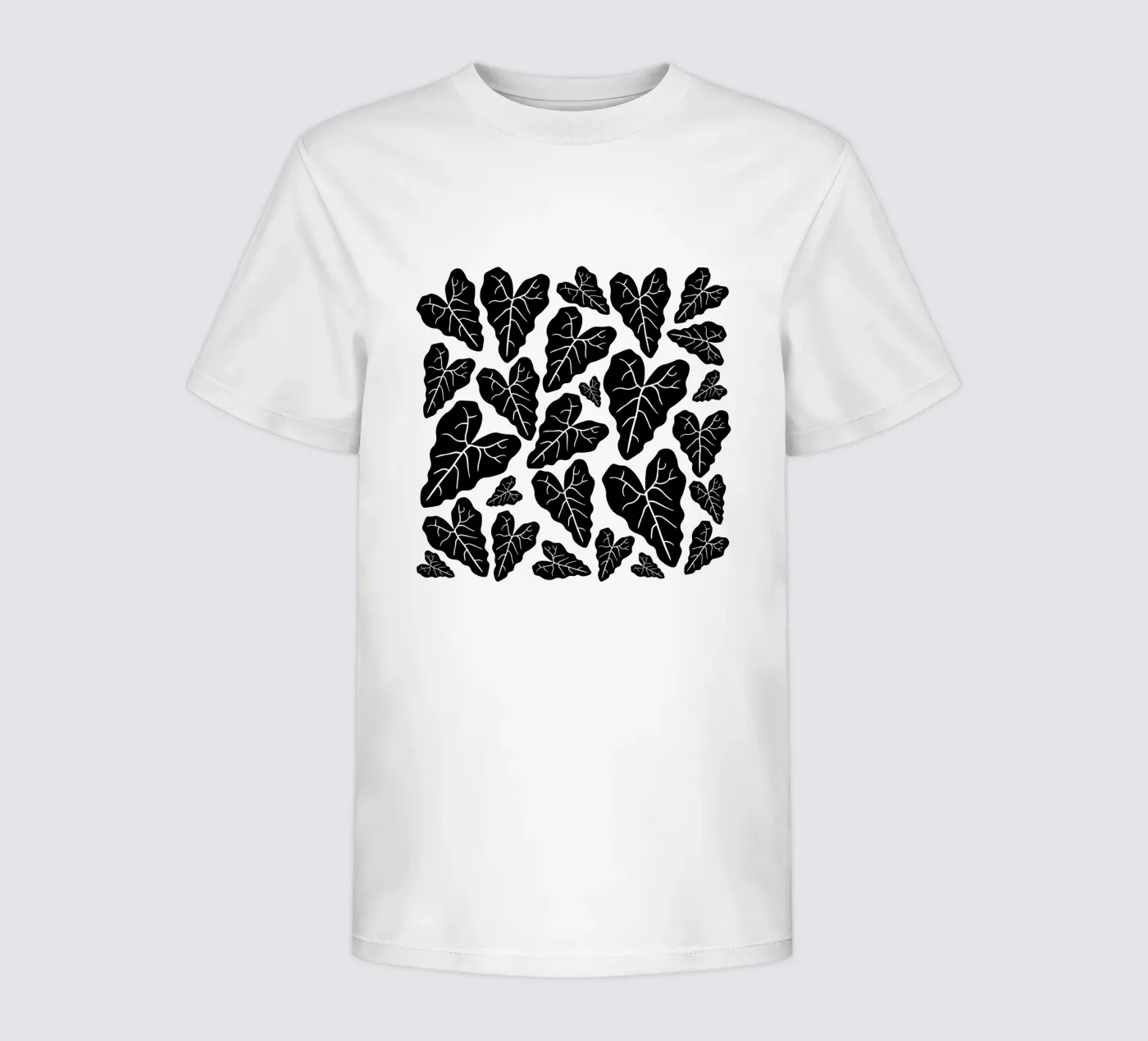 Black leaves pattern t-shirt bambini da baobabprintstore