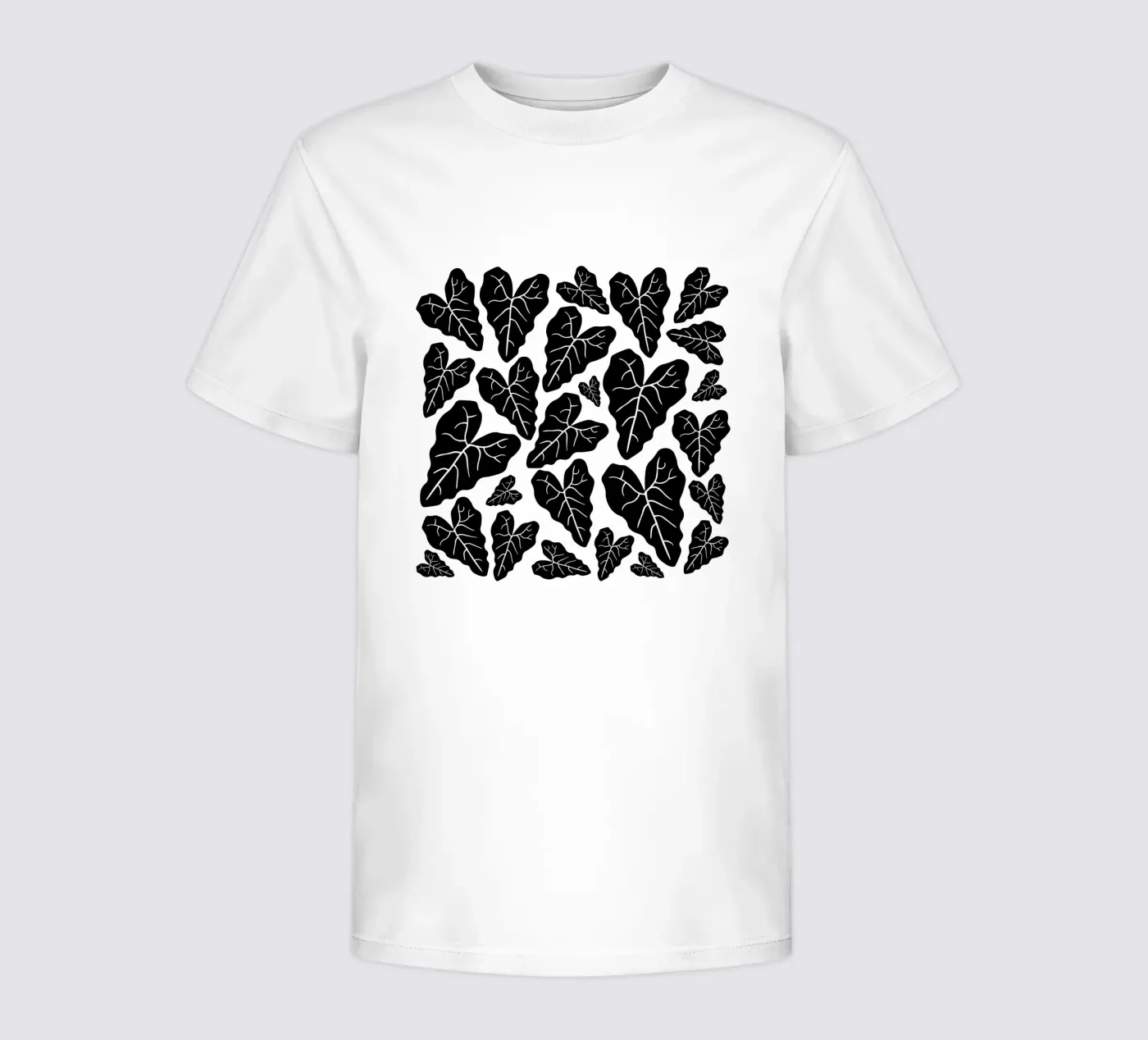 Black leaves pattern t-shirt bambini da baobabprintstore