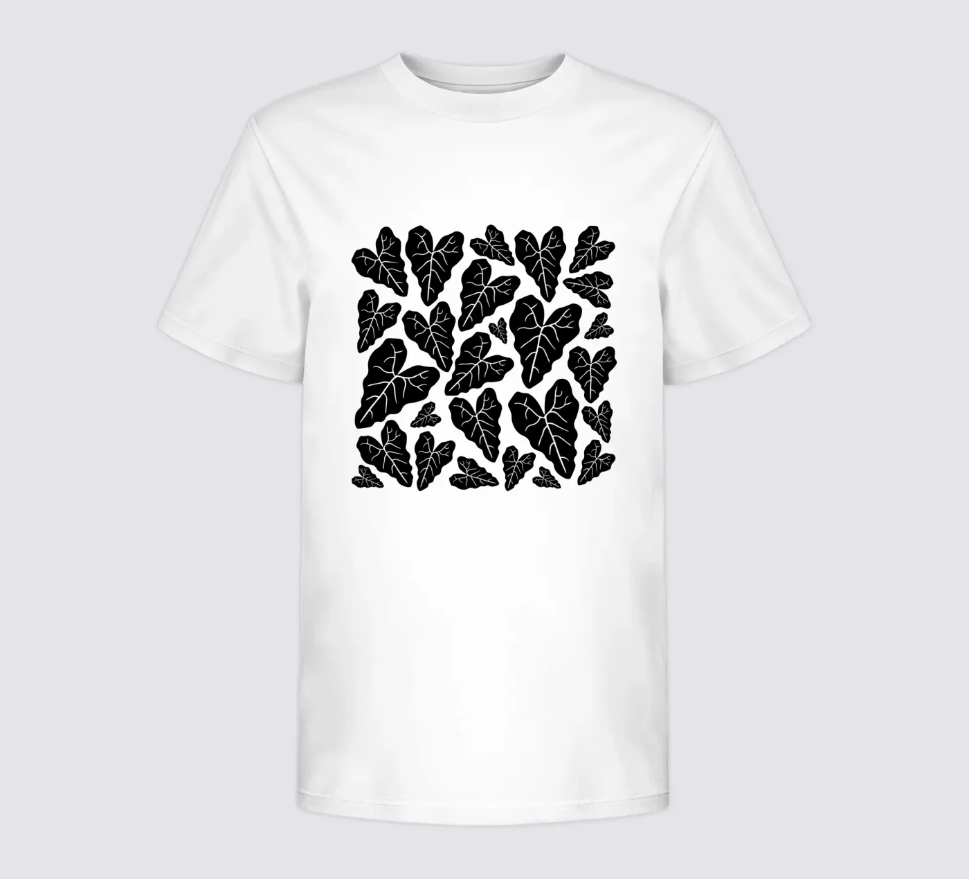 Black leaves pattern t-shirt bambini da baobabprintstore