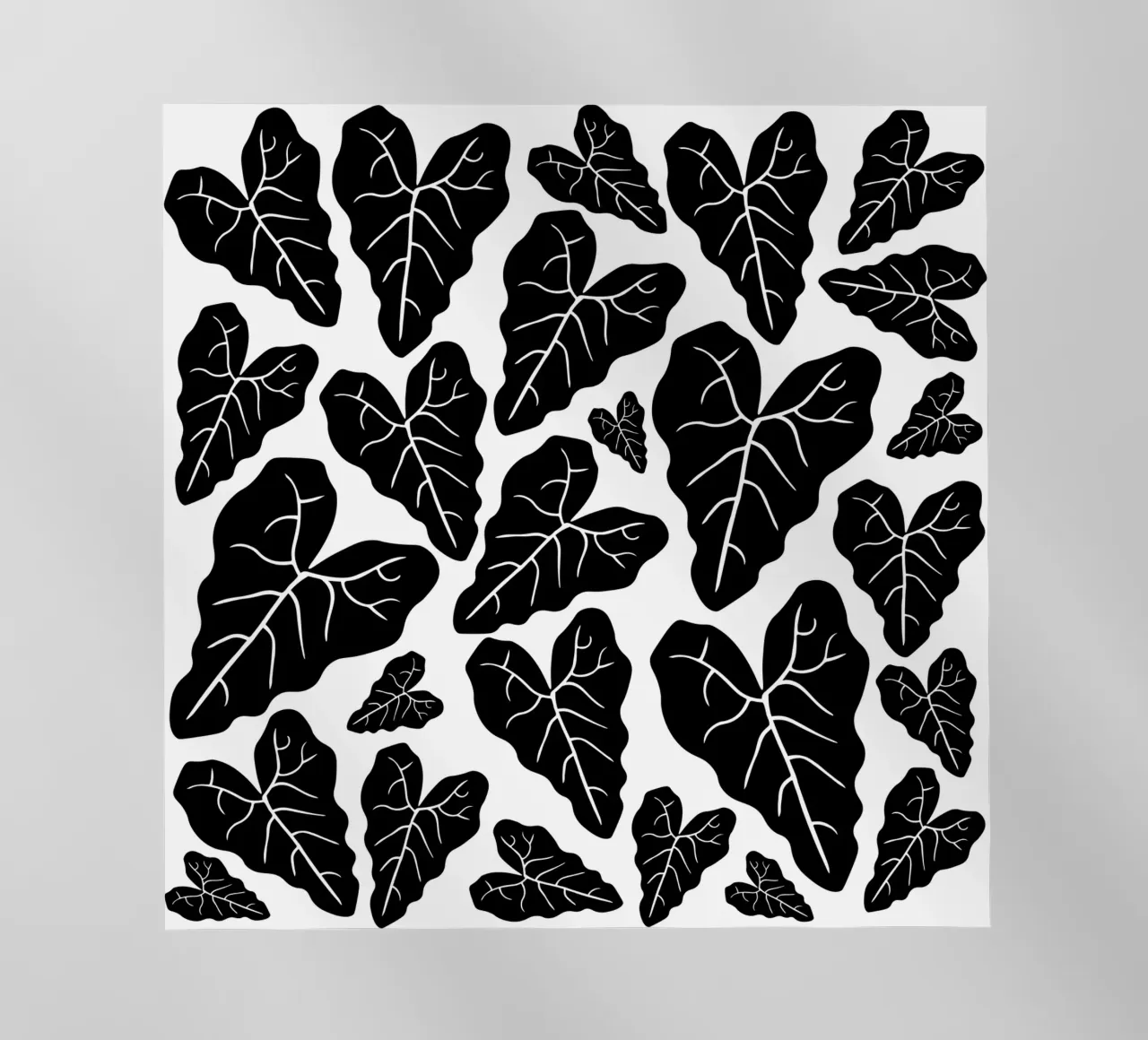 Black leaves pattern pellicola backlit da baobabprintstore