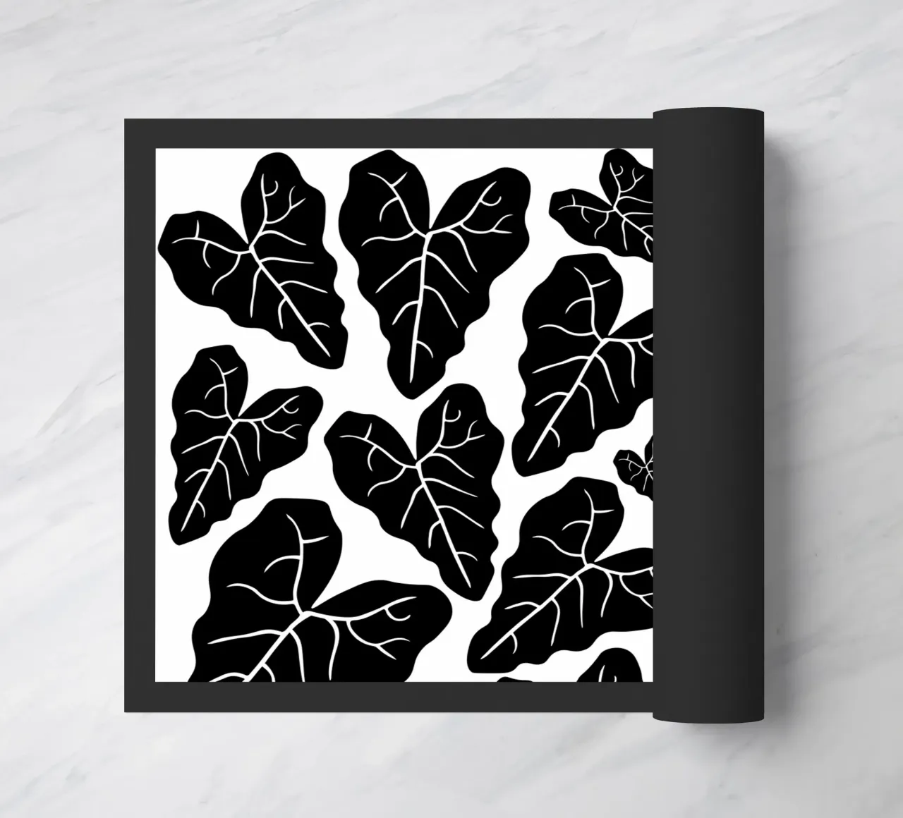 Black leaves pattern zerbino da baobabprintstore