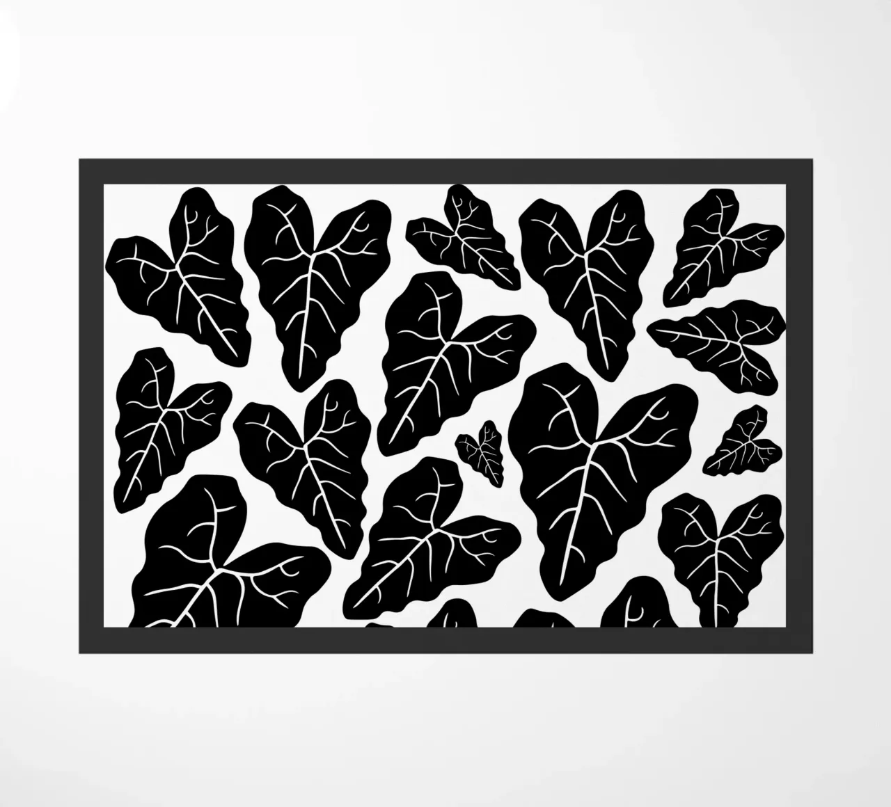 Black leaves pattern zerbino da baobabprintstore