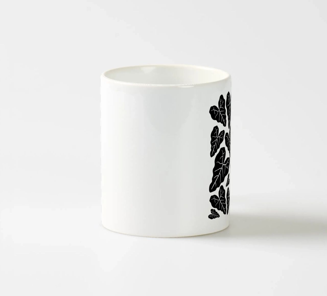 Black leaves pattern tazza in ceramica da baobabprintstore
