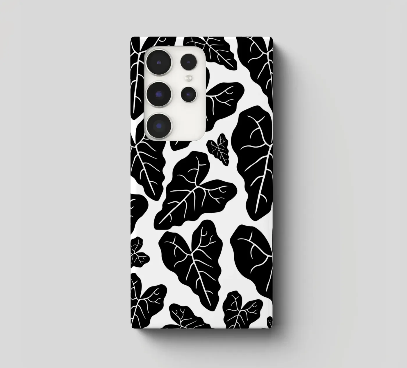 Black leaves pattern cover samsung da baobabprintstore