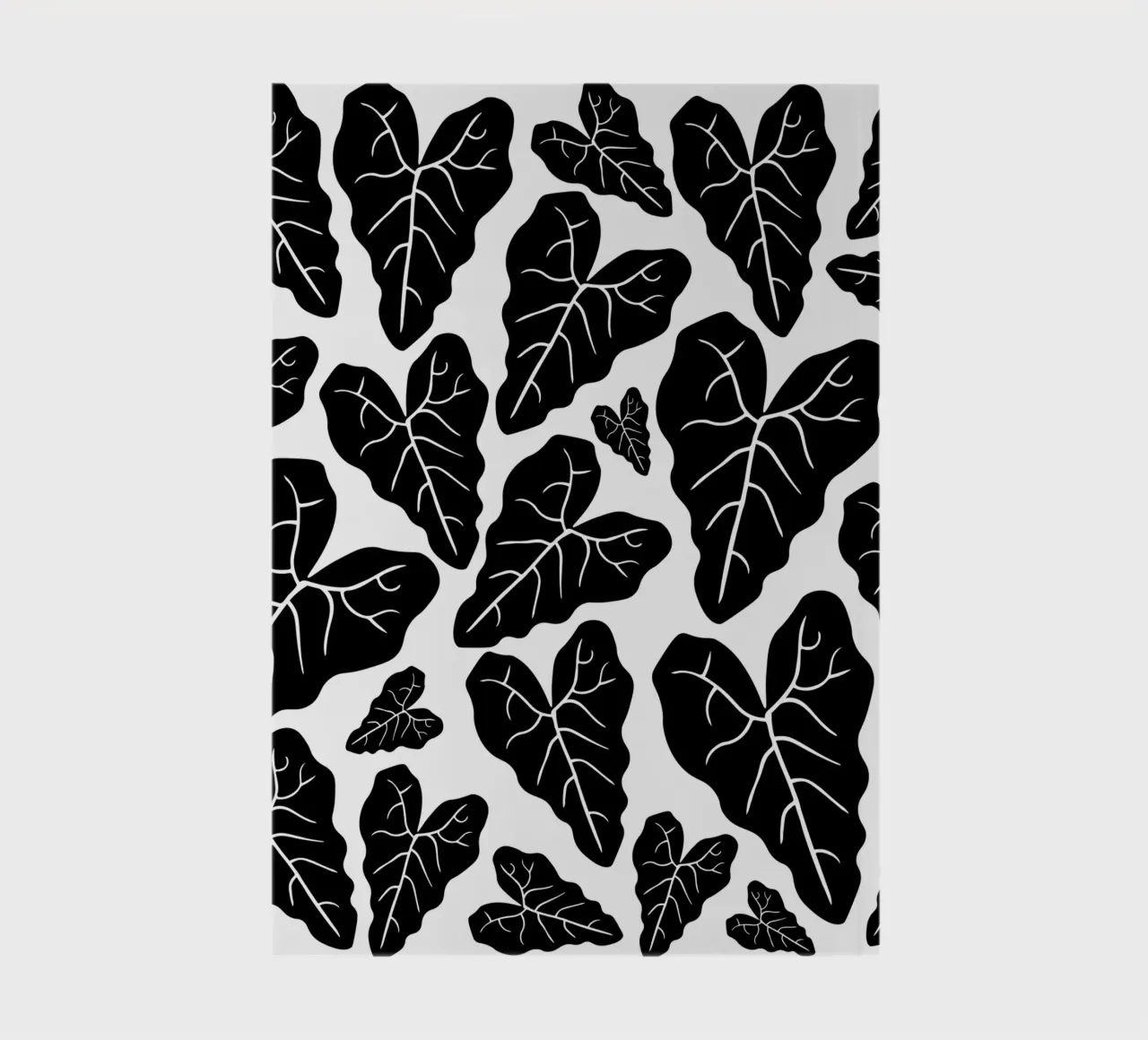 Black leaves pattern notebook by baobabprintstore