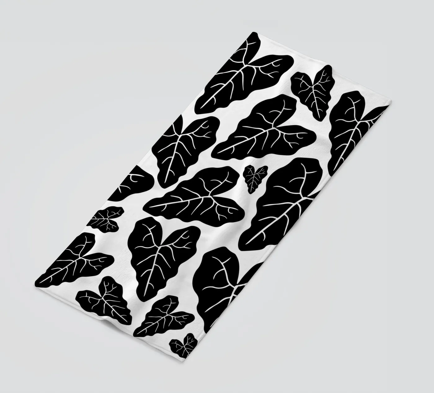 Black leaves pattern telo mare da baobabprintstore