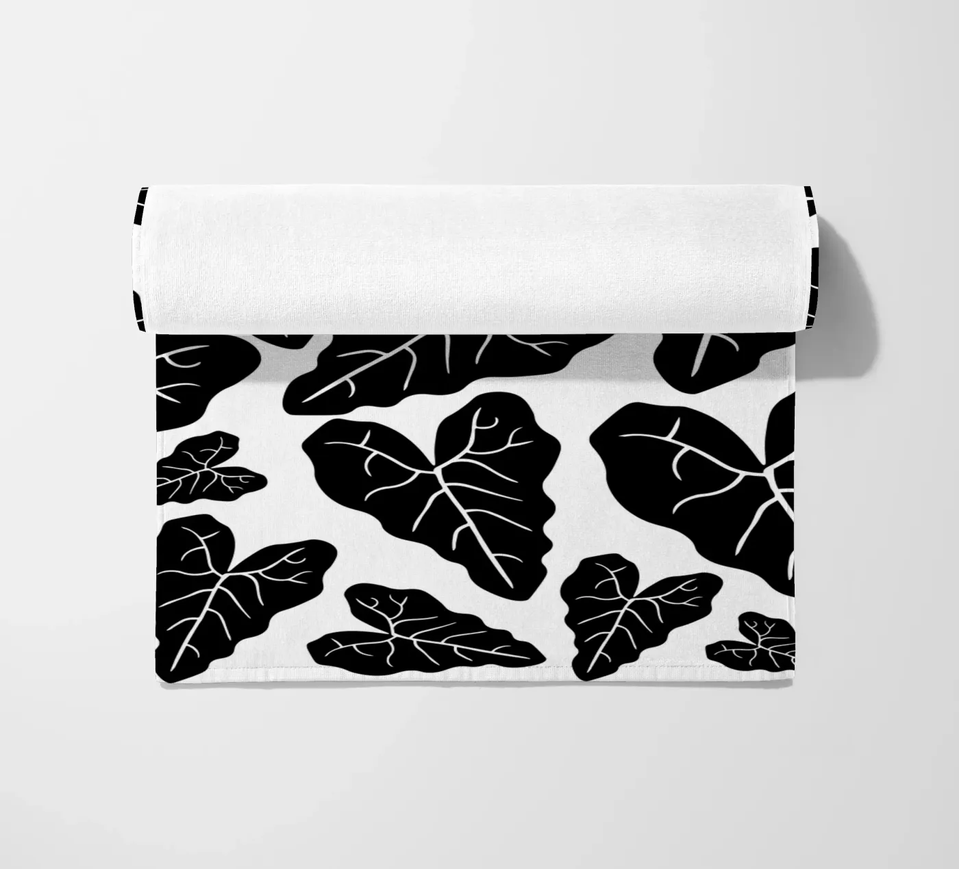 Black leaves pattern telo mare da baobabprintstore