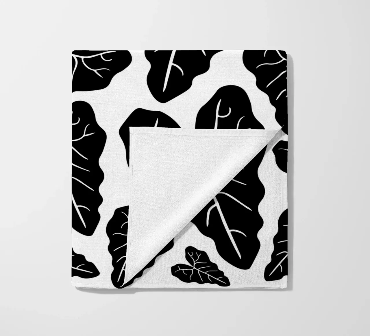 Black leaves pattern telo mare da baobabprintstore