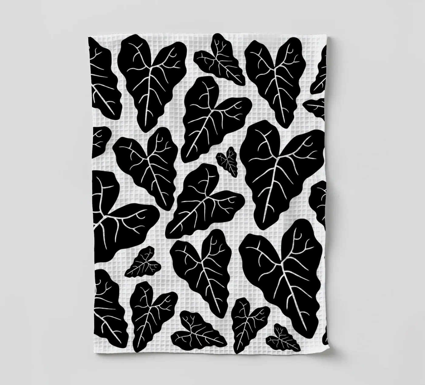 Black leaves pattern torchon de baobabprintstore