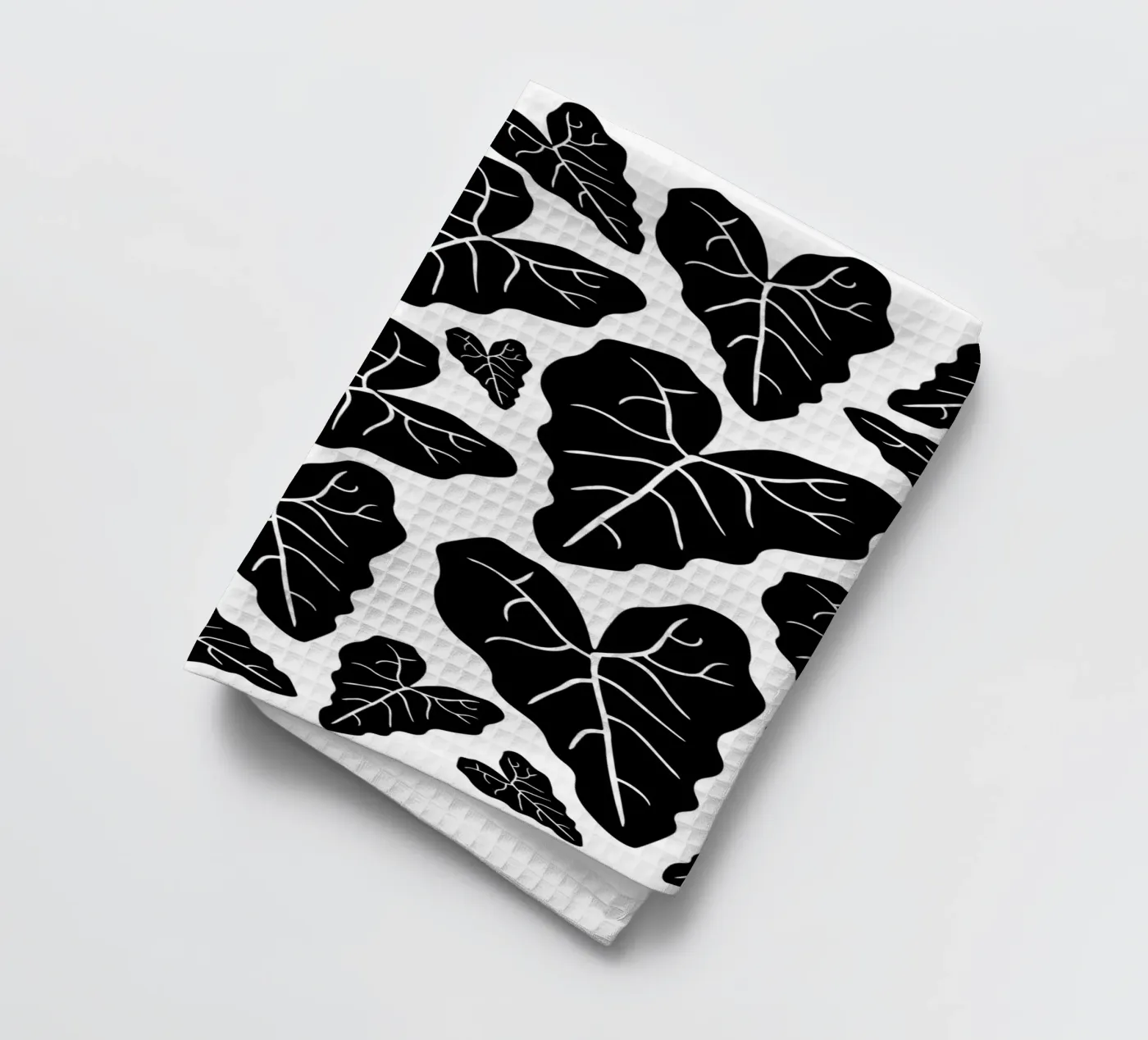 Black leaves pattern torchon de baobabprintstore