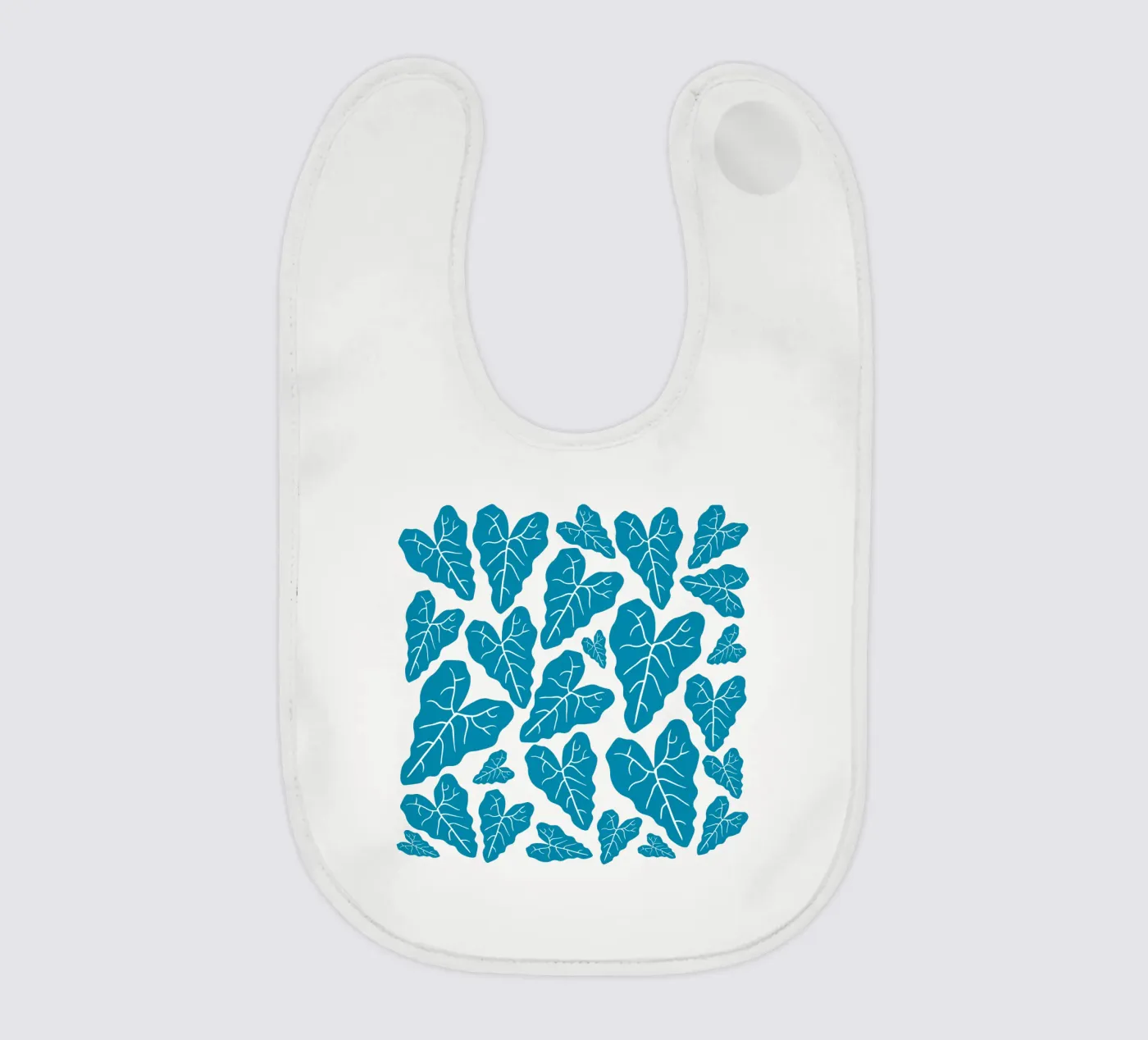 Blue leaves pattern Babylätzchen von baobabprintstore