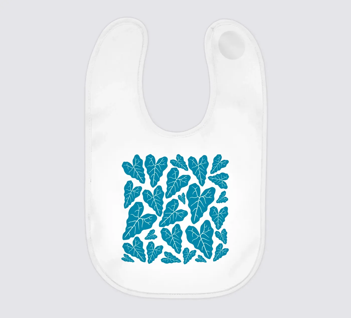 Blue leaves pattern Babylätzchen von baobabprintstore