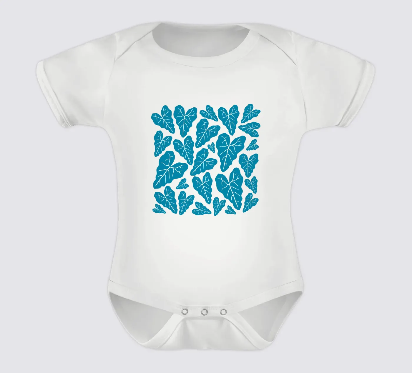 Blue leaves pattern body bébé de baobabprintstore