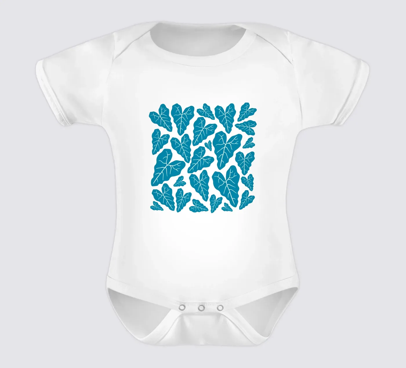Blue leaves pattern body bébé de baobabprintstore