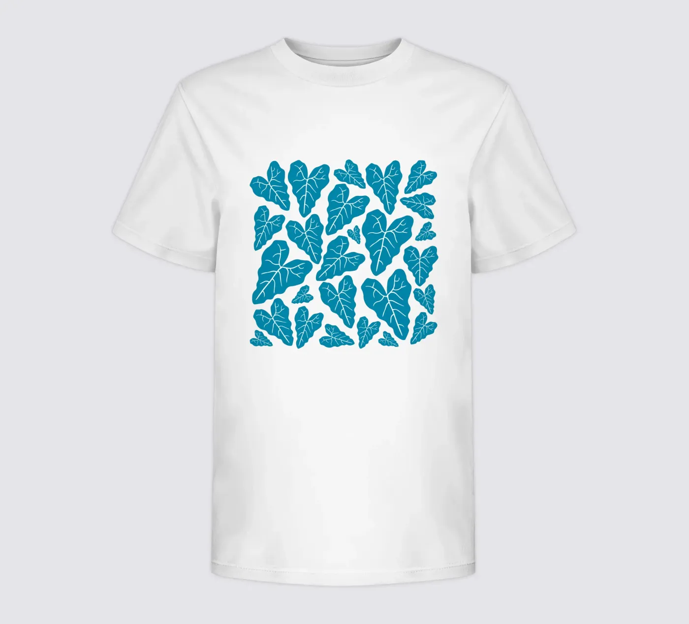 Blue leaves pattern t-shirt bambini da baobabprintstore