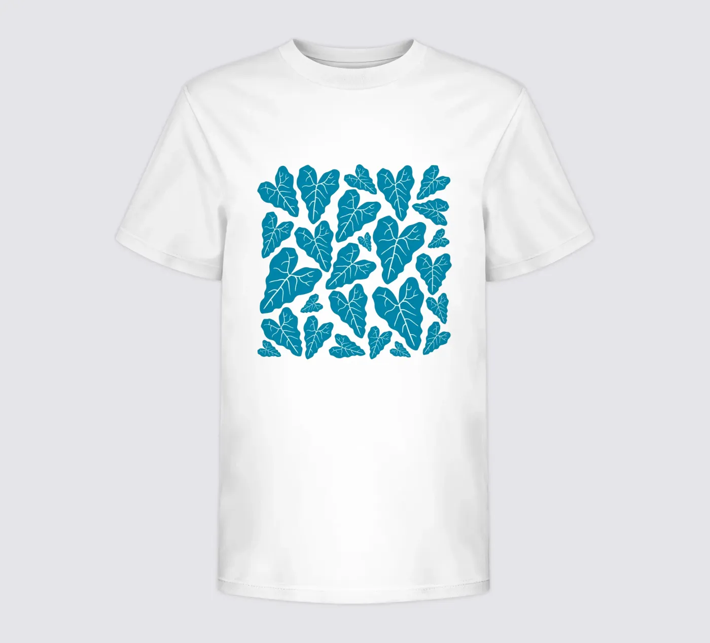Blue leaves pattern t-shirt bambini da baobabprintstore