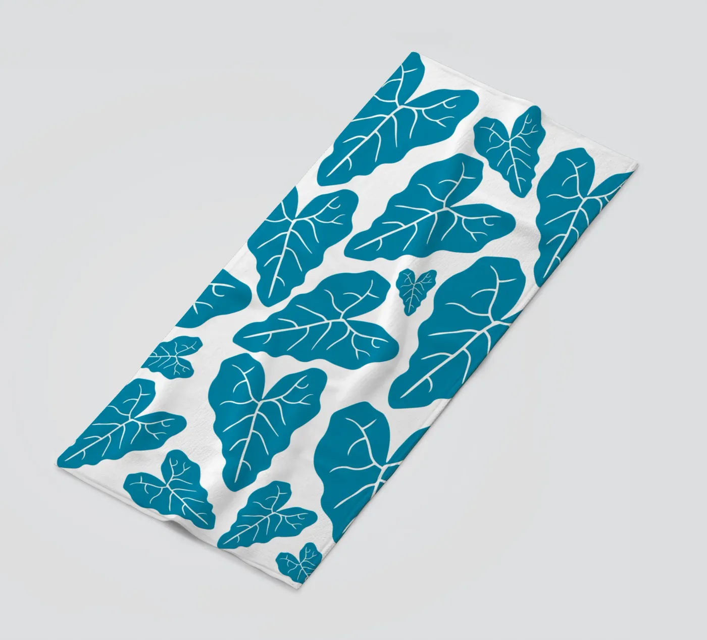 Blue leaves pattern beach towel by baobabprintstore