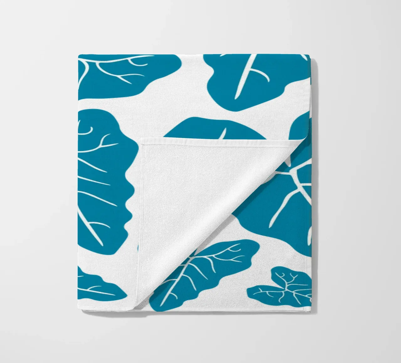 Blue leaves pattern telo mare da baobabprintstore