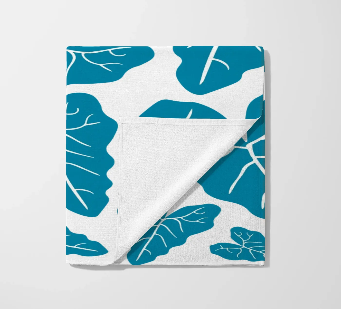 Blue leaves pattern beach towel by baobabprintstore