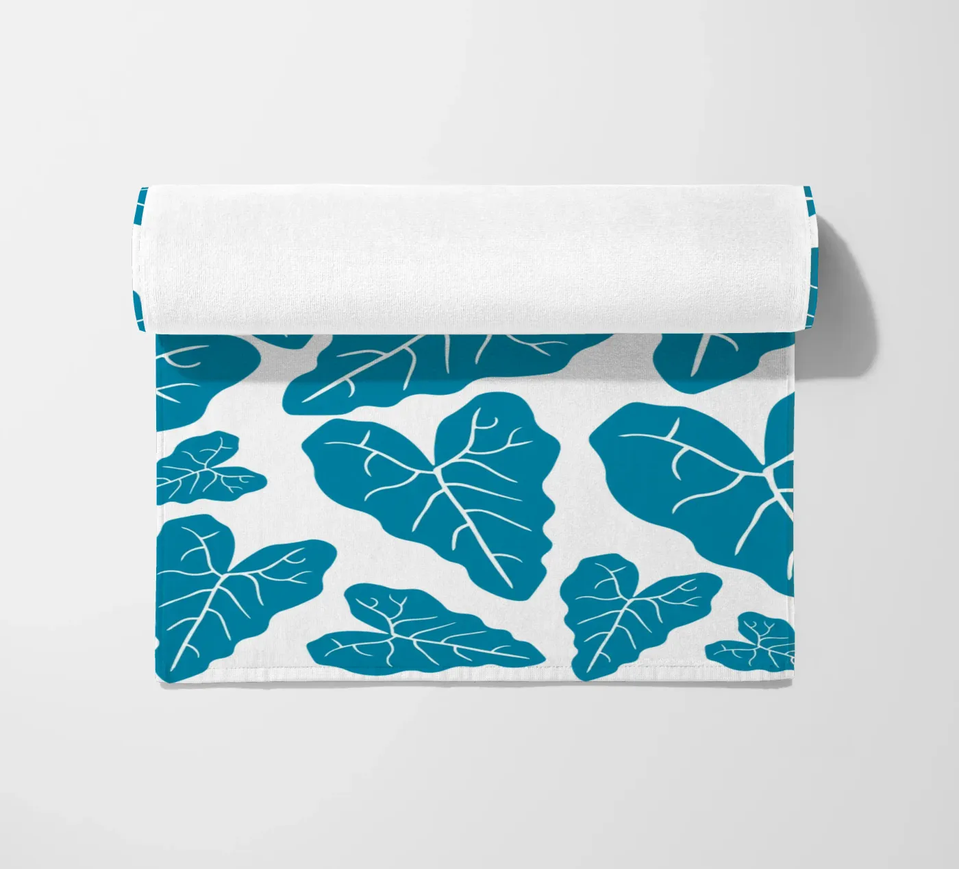 Blue leaves pattern telo mare da baobabprintstore