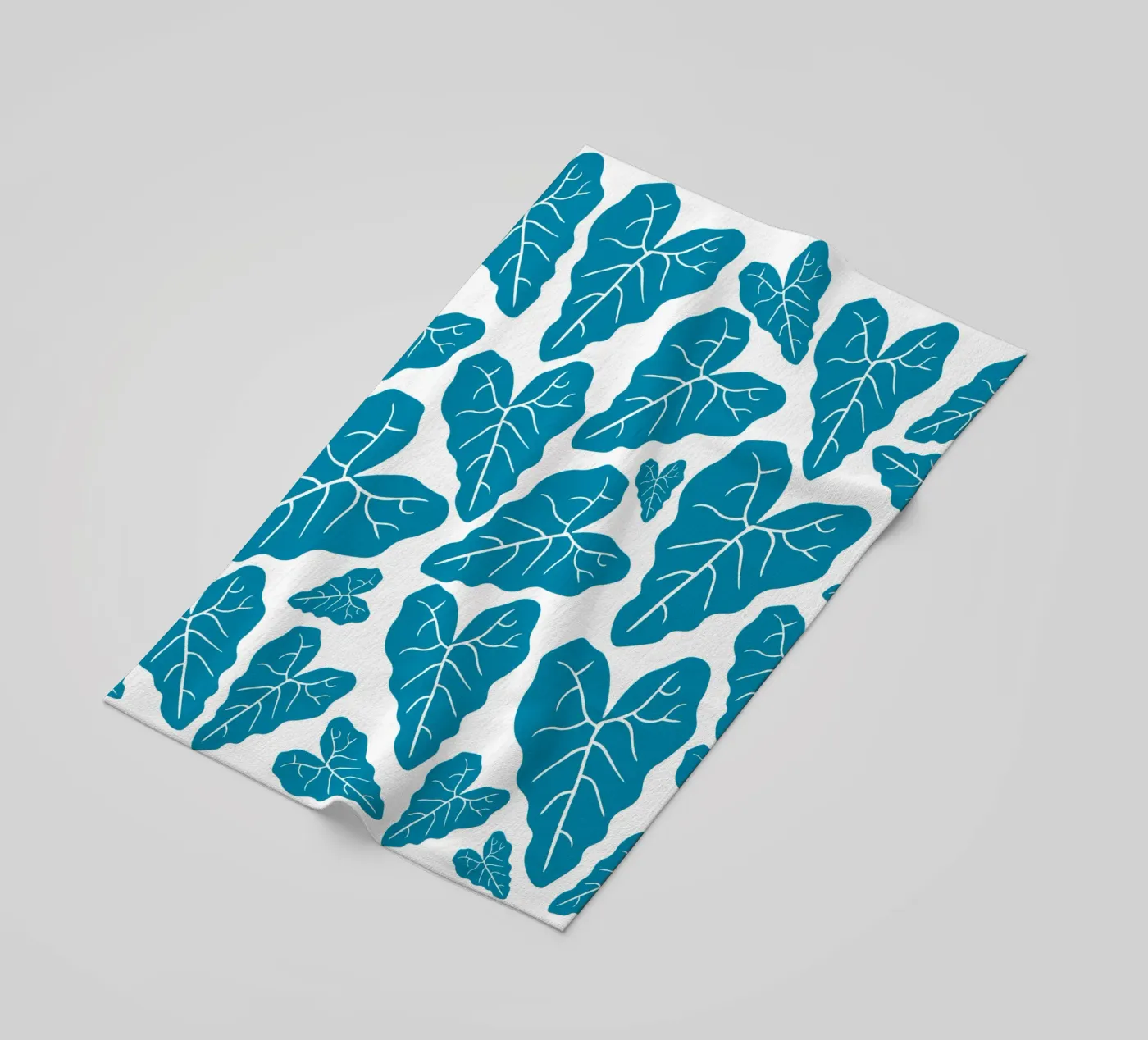 Blue leaves pattern beach towel by baobabprintstore